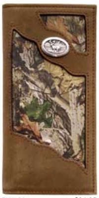 3D Belt Company BW452 Camo Wallet with Smooth Edge Trim  with Concho